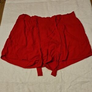 Ambiance Apparel Shorts Women's Plus Size 2X Red Elastic Waist Rayon Casual